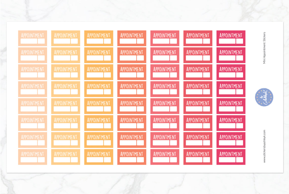 Mini Appointment Stickers - Peach