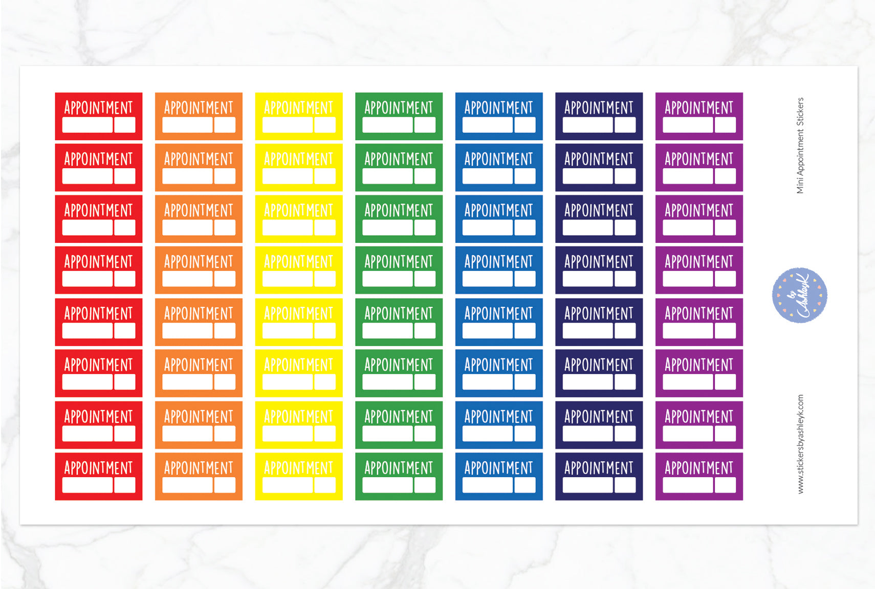 Mini Appointment Stickers - Rainbow
