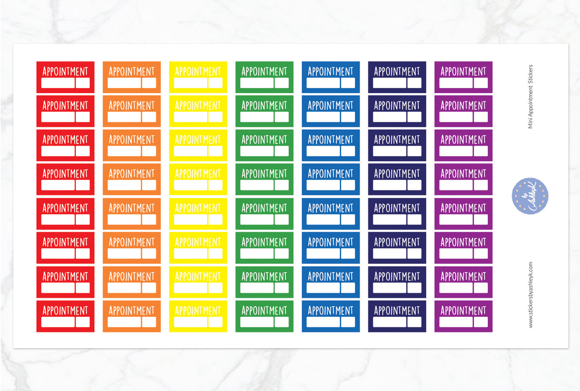 Mini Appointment Stickers - Rainbow