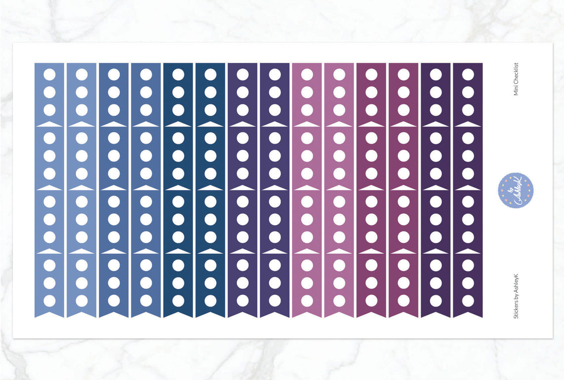 Mini Checklist Stickers - Blueberry