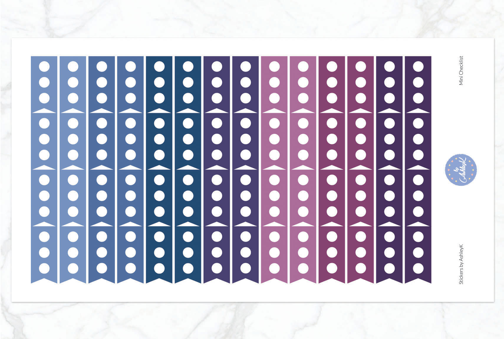 Mini Checklist Stickers - Blueberry