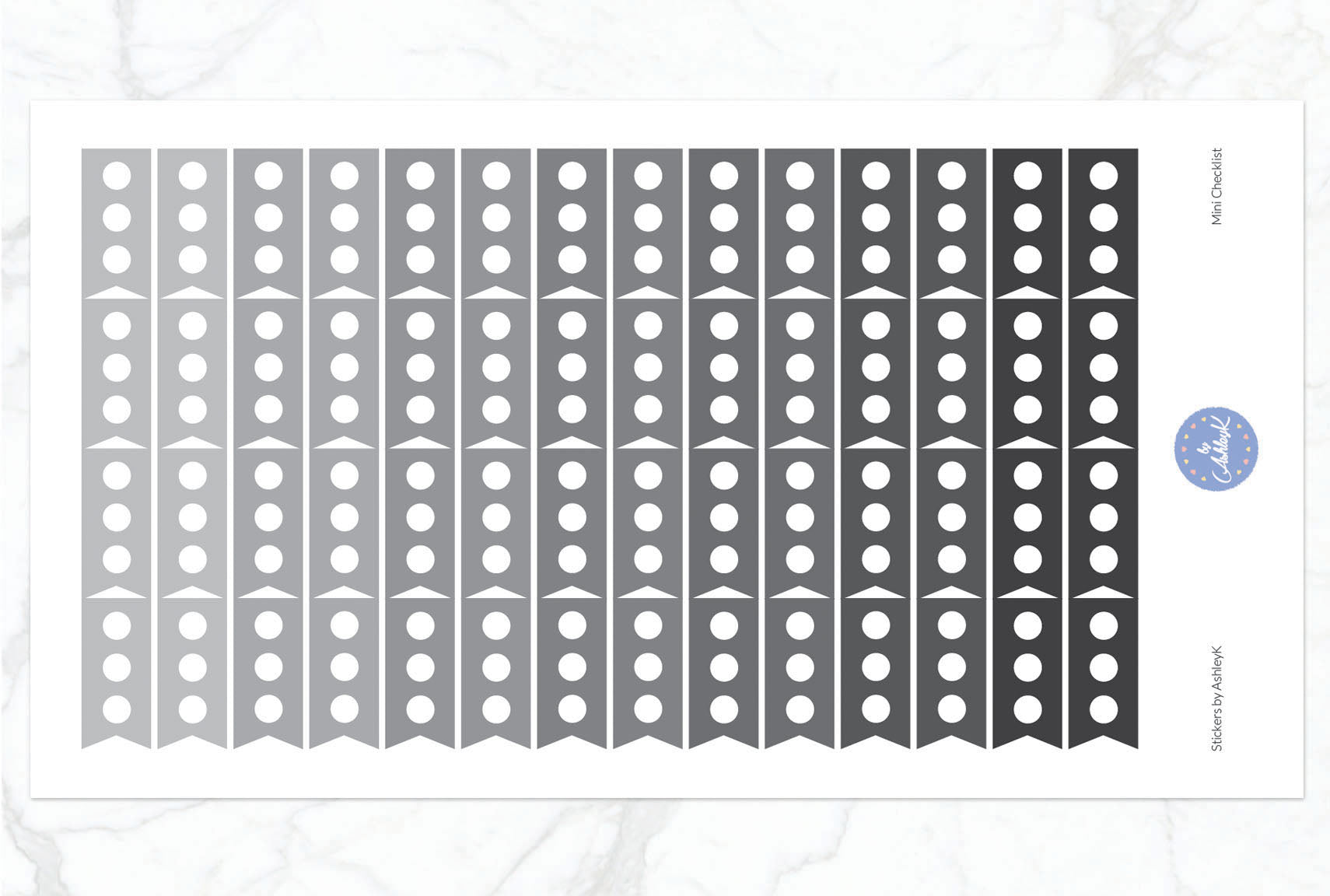 Mini Checklist Stickers - Monochrome