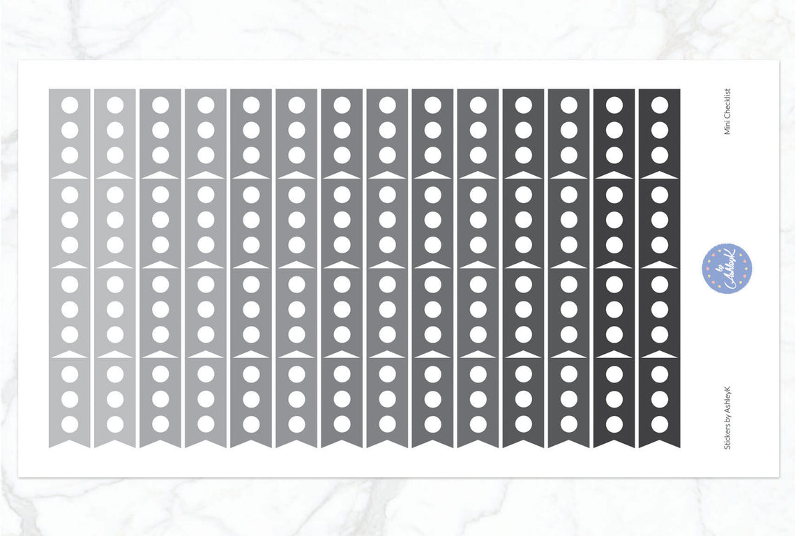 Mini Checklist Stickers - Monochrome