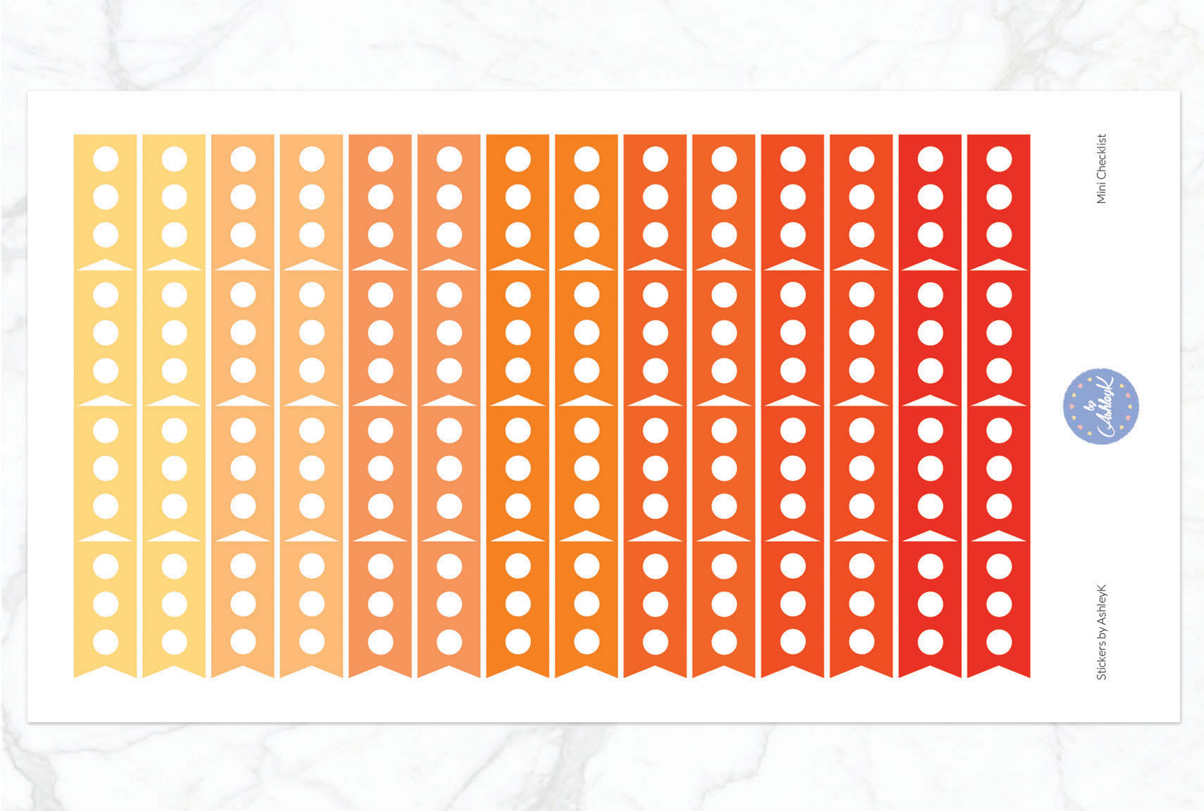 Mini Checklist Stickers - Orange