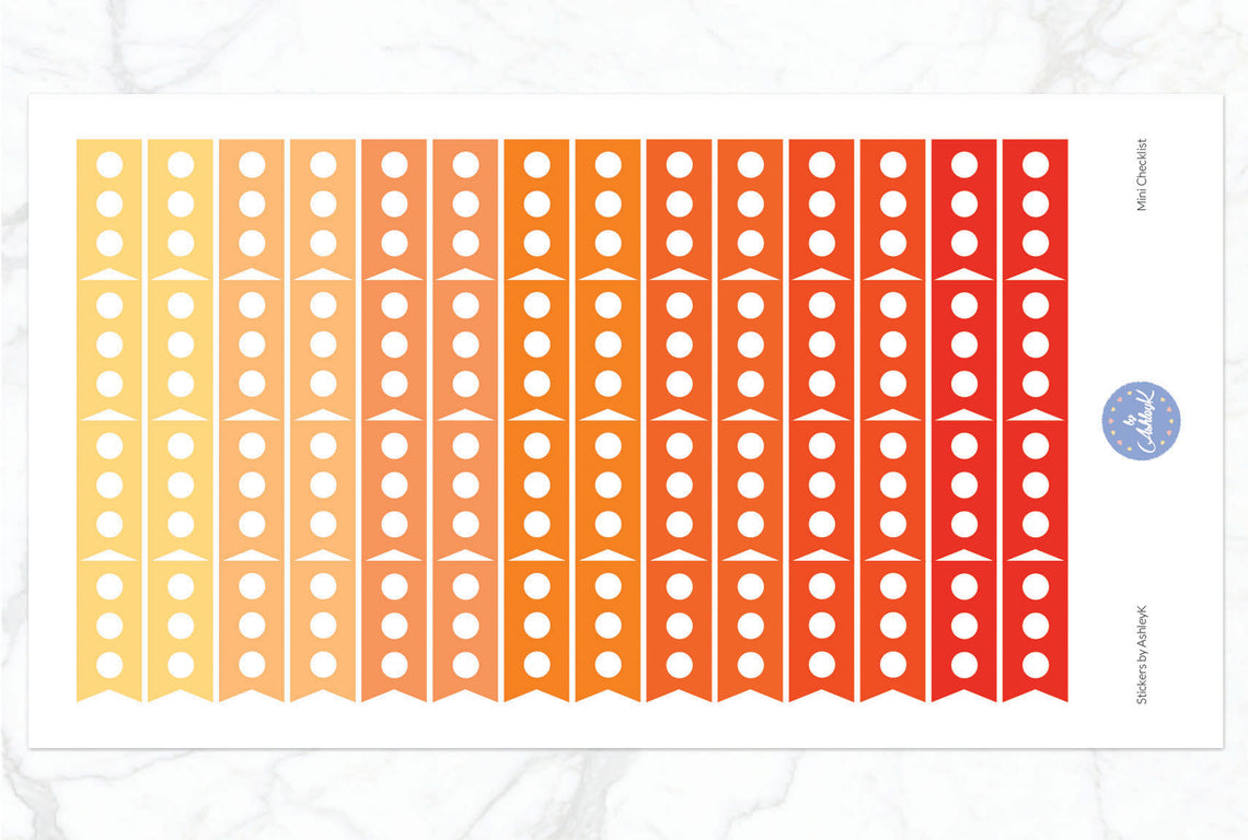 Mini Checklist Stickers - Orange