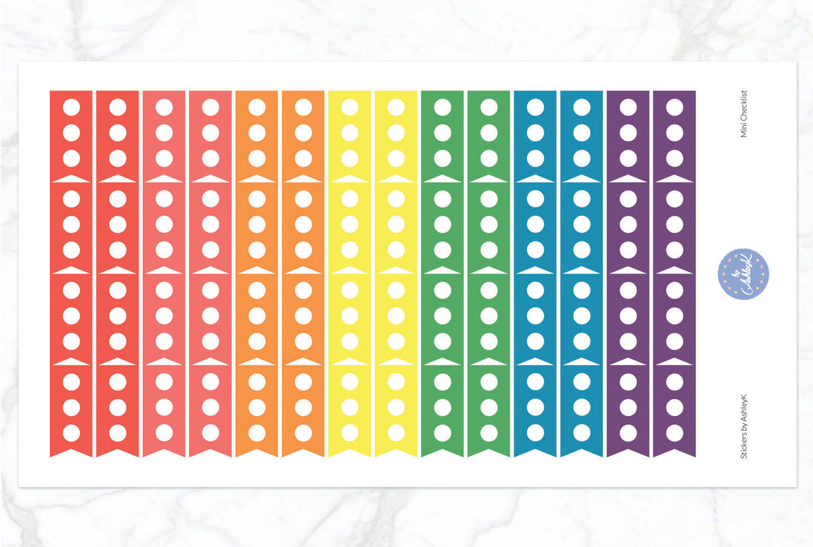 Mini Checklist Stickers - Pastel Rainbow