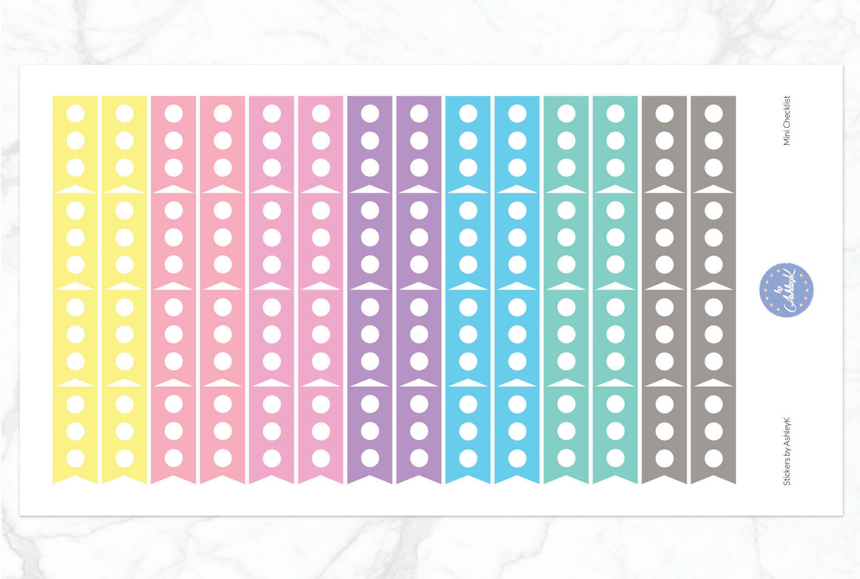 Mini Checklist Stickers - Pastel