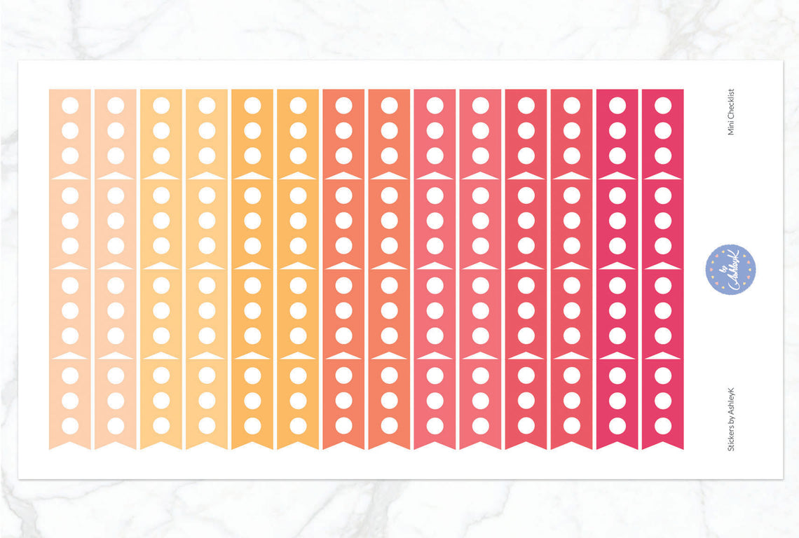 Mini Checklist Stickers - Peach