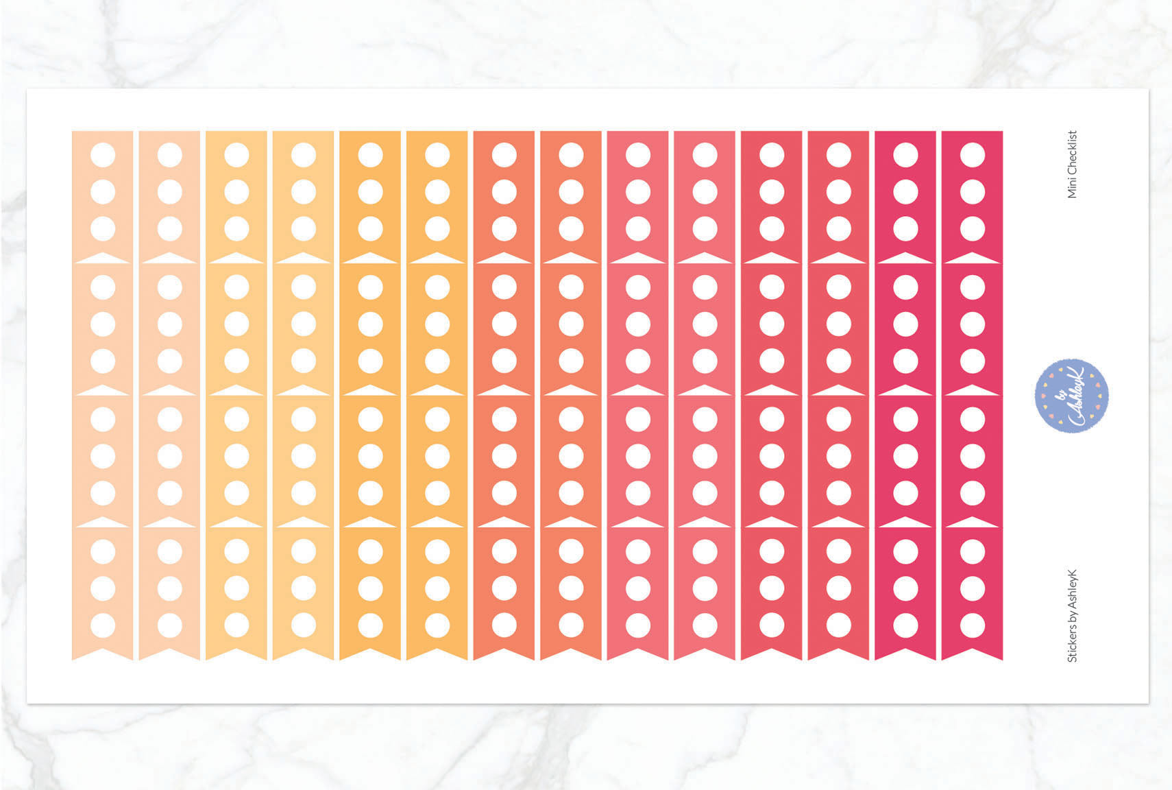 Mini Checklist Stickers - Peach