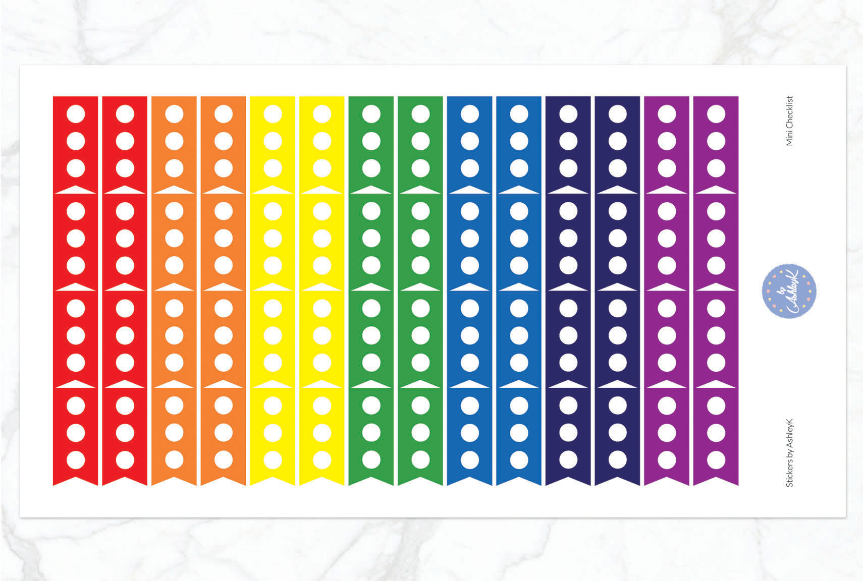 Mini Checklist Stickers - Rainbow