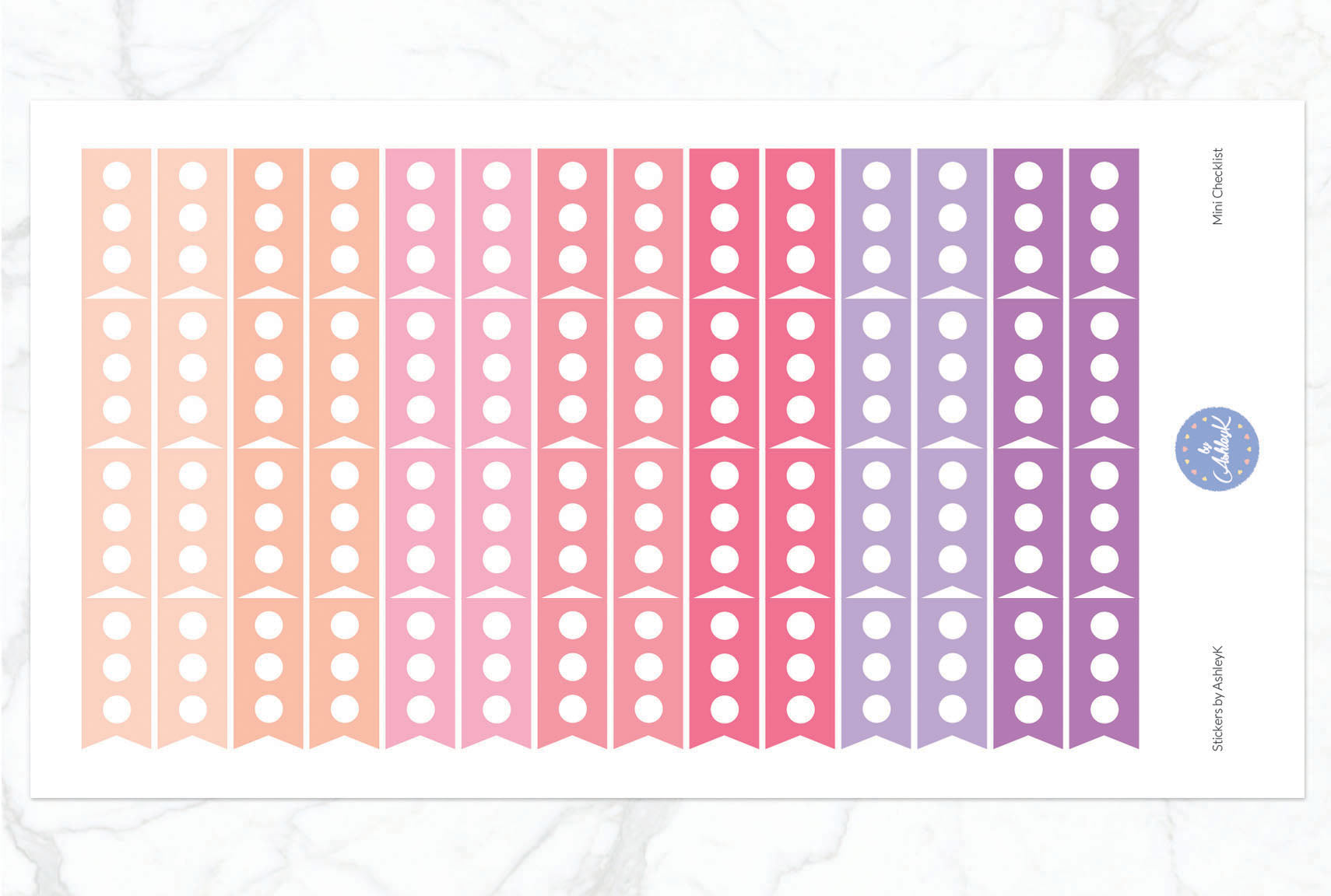 Mini Checklist Stickers - Raspberry