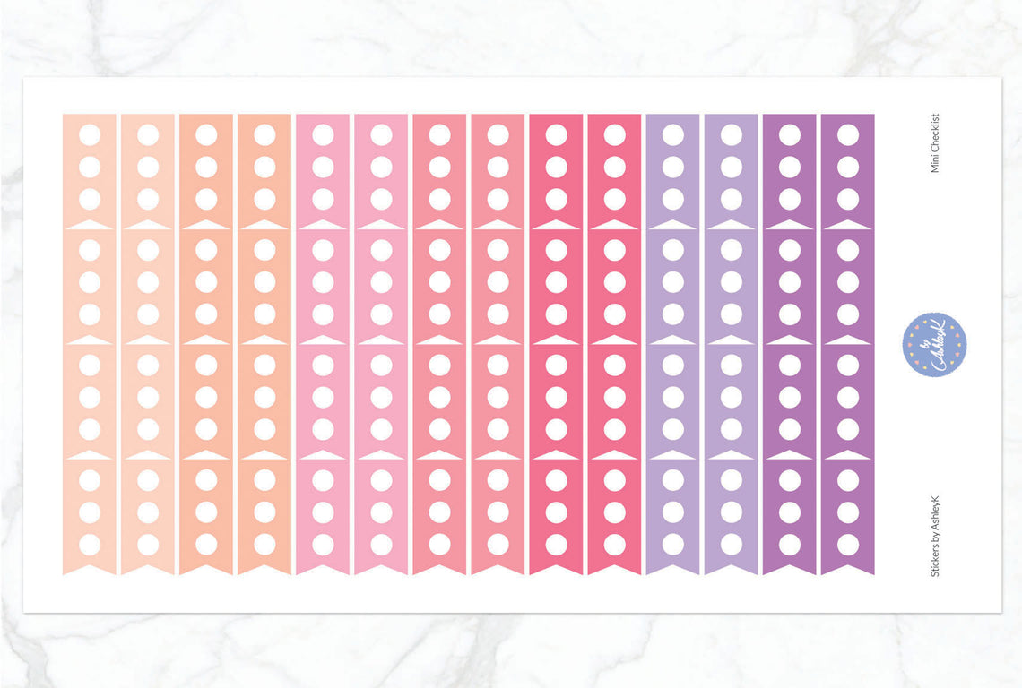 Mini Checklist Stickers - Raspberry