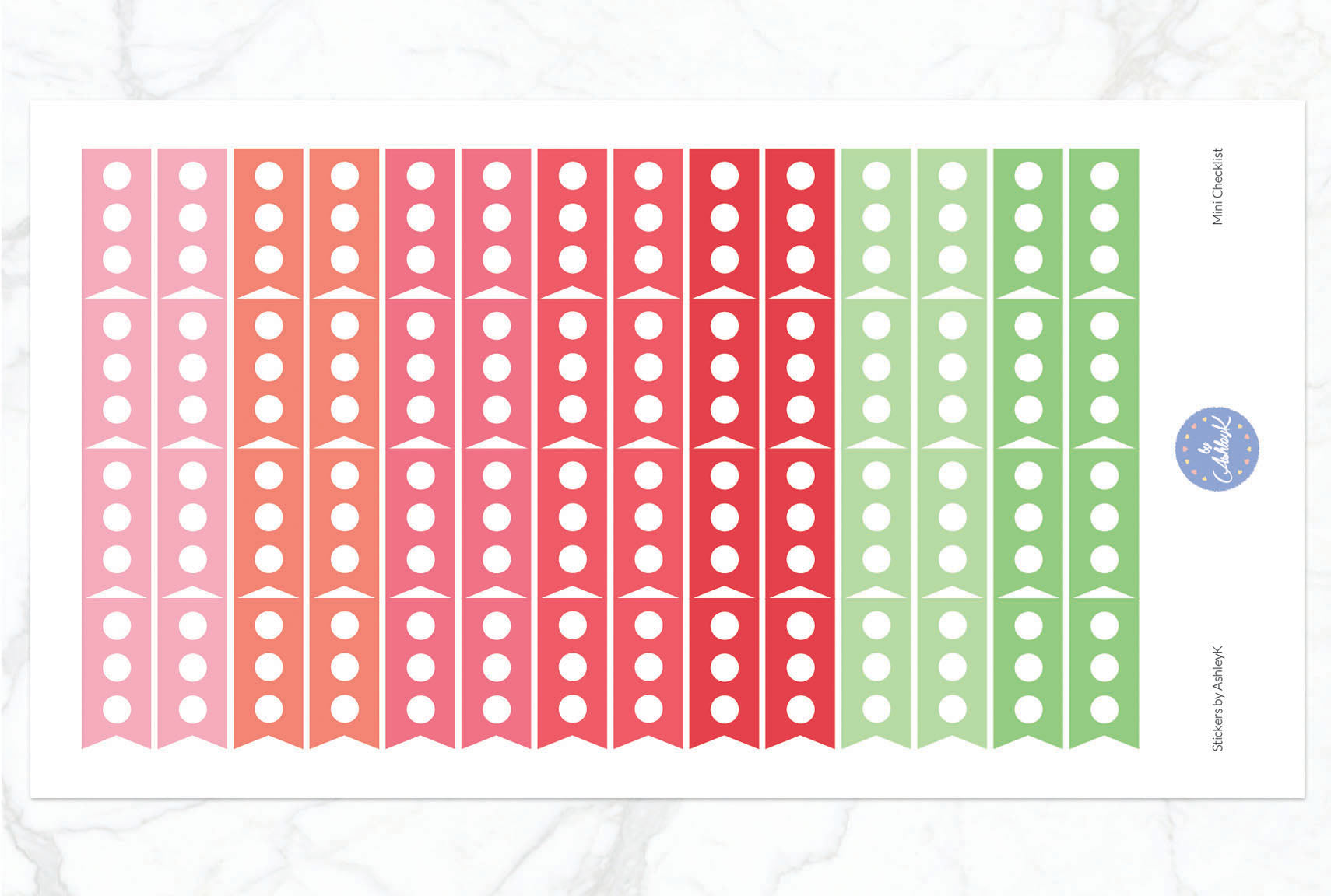 Mini Checklist Stickers - Strawberry
