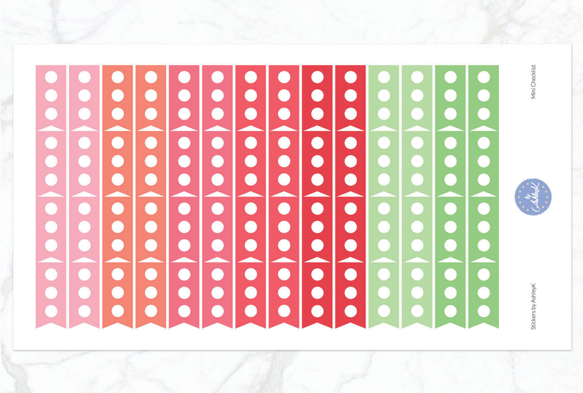 Mini Checklist Stickers - Strawberry