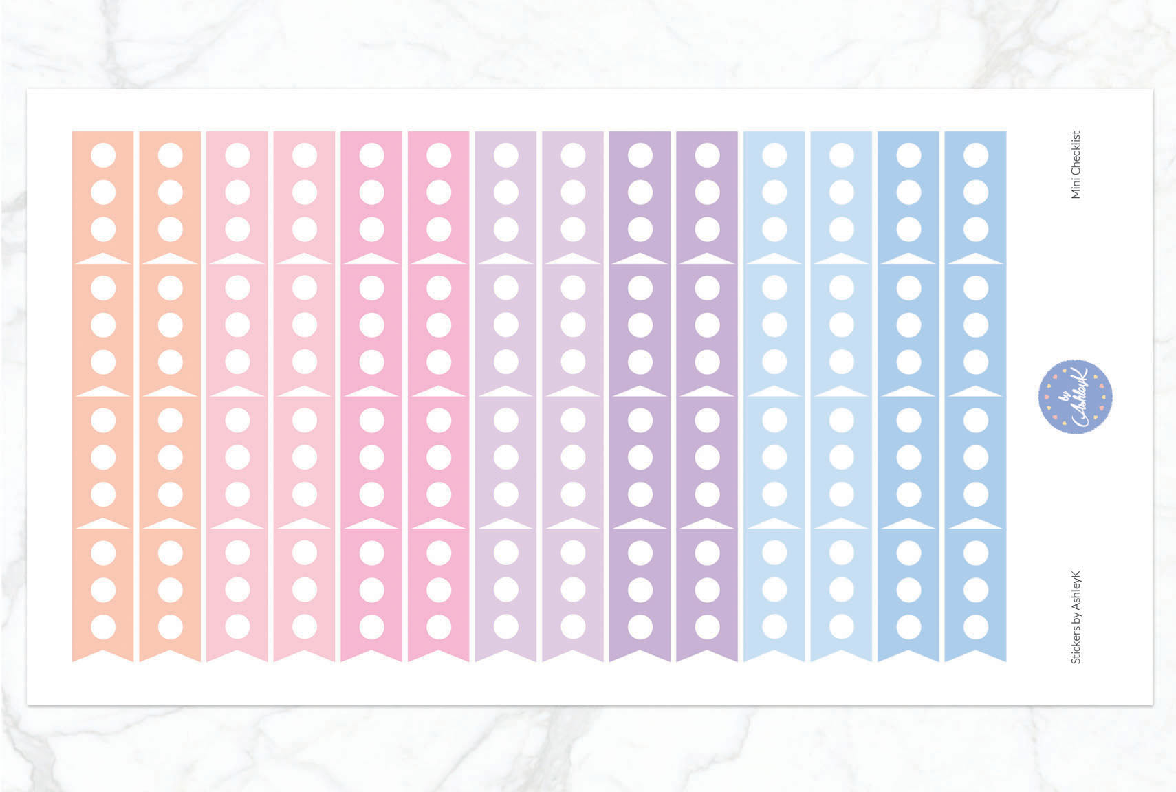 Mini Checklist Stickers - Pastel Sunset