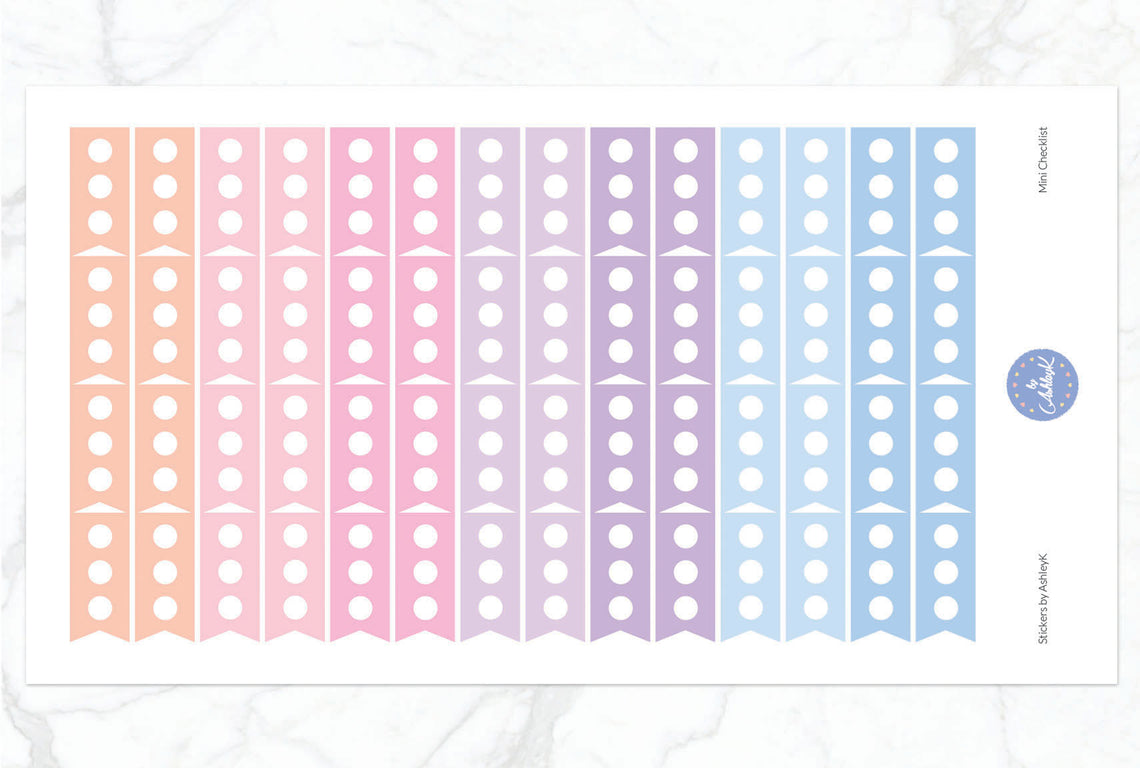 Mini Checklist Stickers - Pastel Sunset