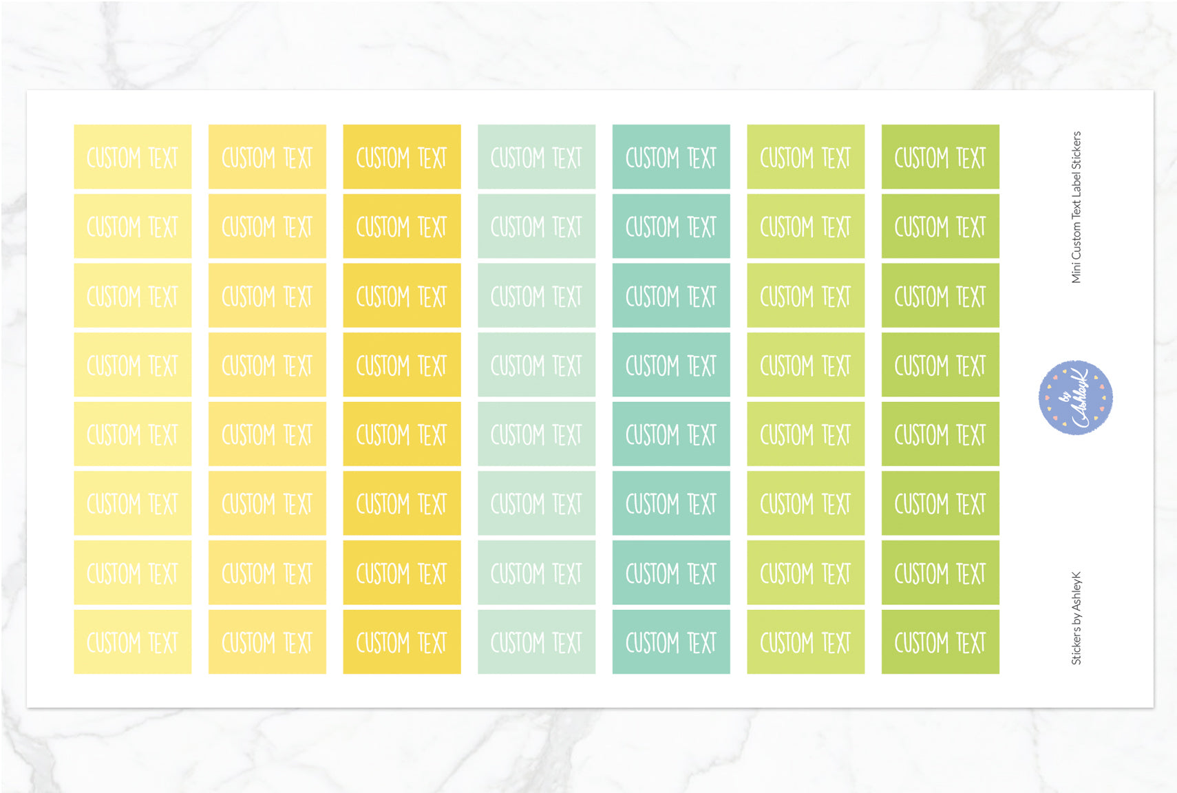Mini Custom Text Label Stickers - Lemon&Lime