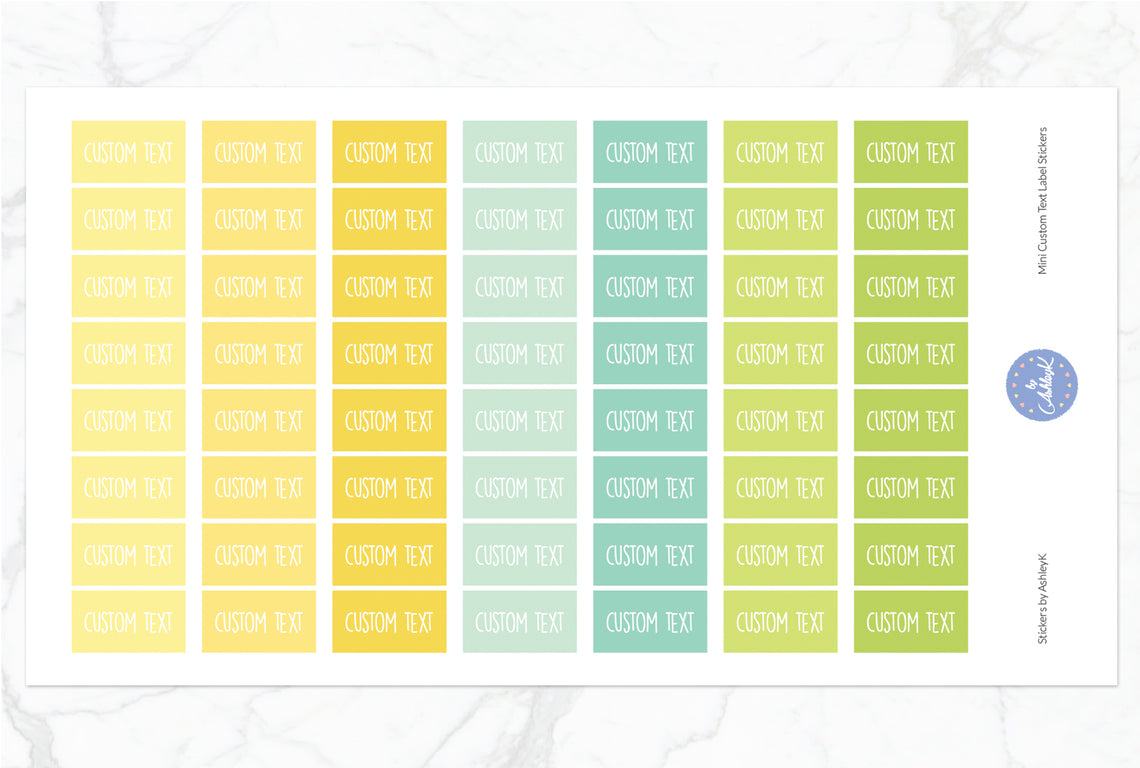 Mini Custom Text Label Stickers - Lemon&Lime
