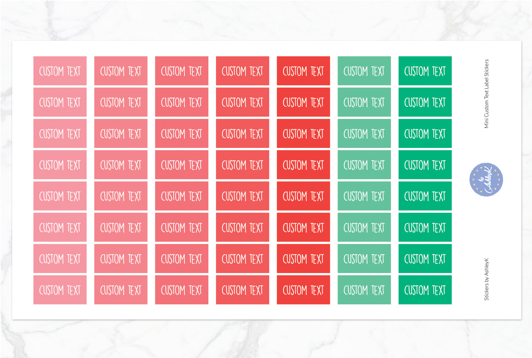 Mini Custom Text Label Stickers - Watermelon