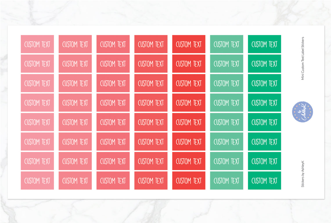 Mini Custom Text Label Stickers - Watermelon