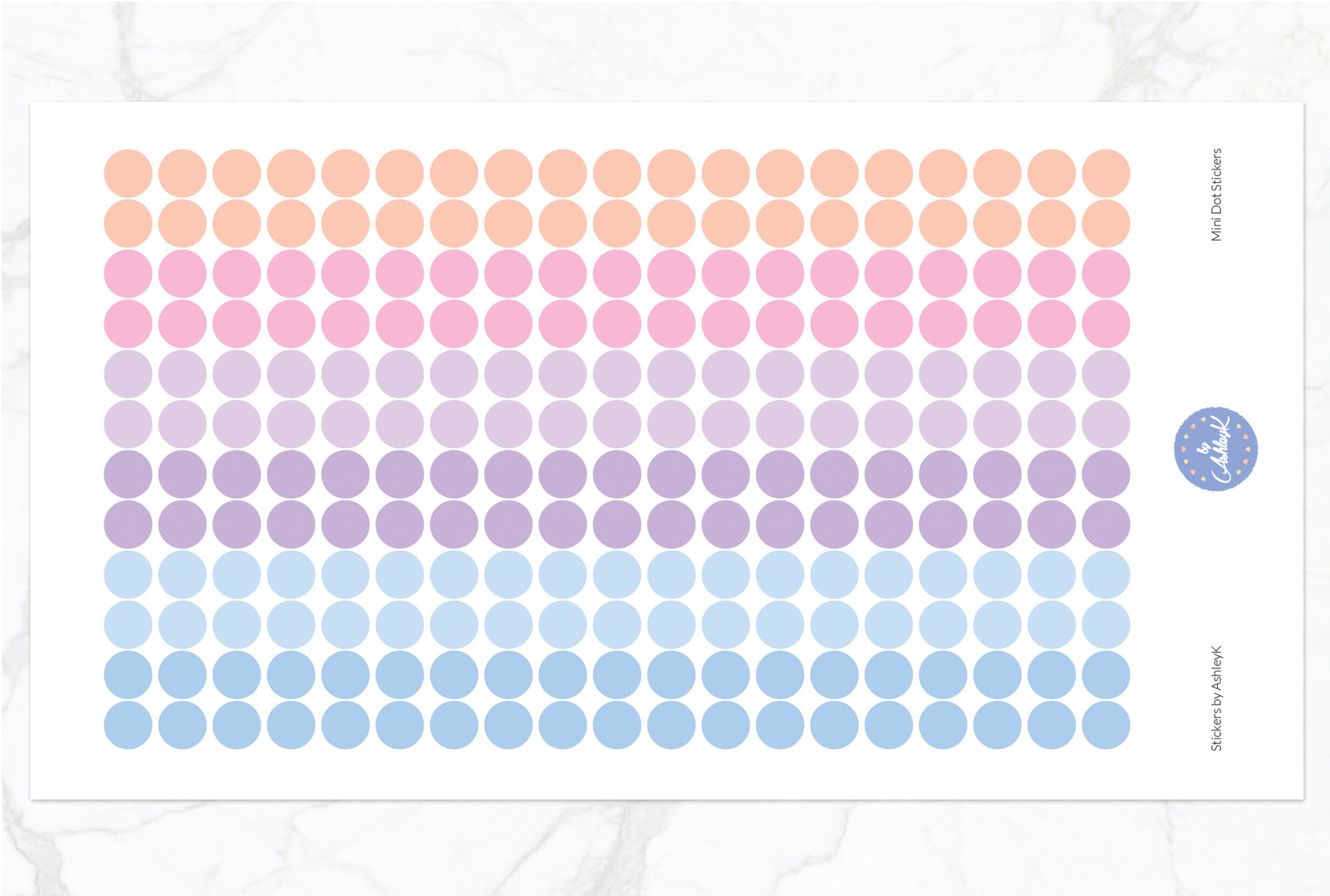 Mini Dot Stickers - Pastel Sunset