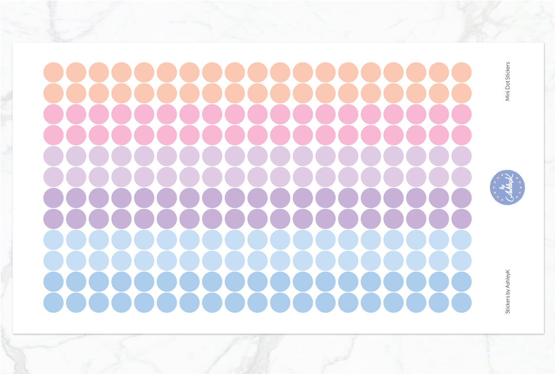 Mini Dot Stickers - Pastel Sunset