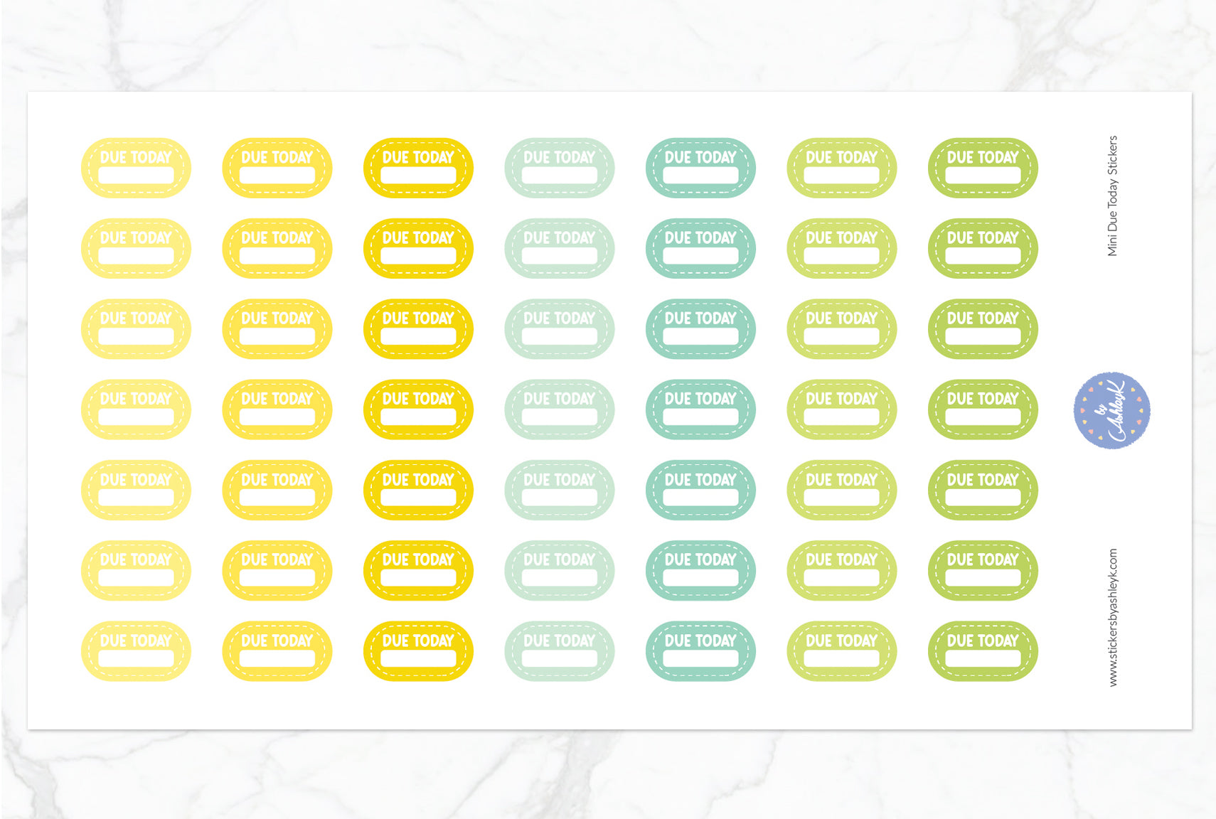 Mini Due Today Stickers - Lemon&Lime