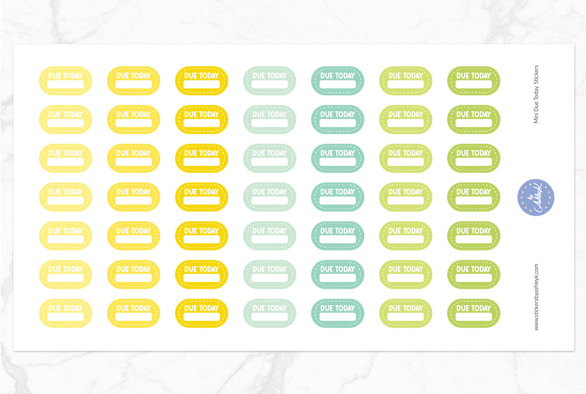 Mini Due Today Stickers - Lemon&Lime