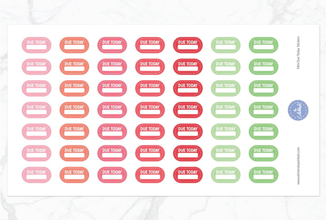 Mini Due Today Stickers - Strawberry