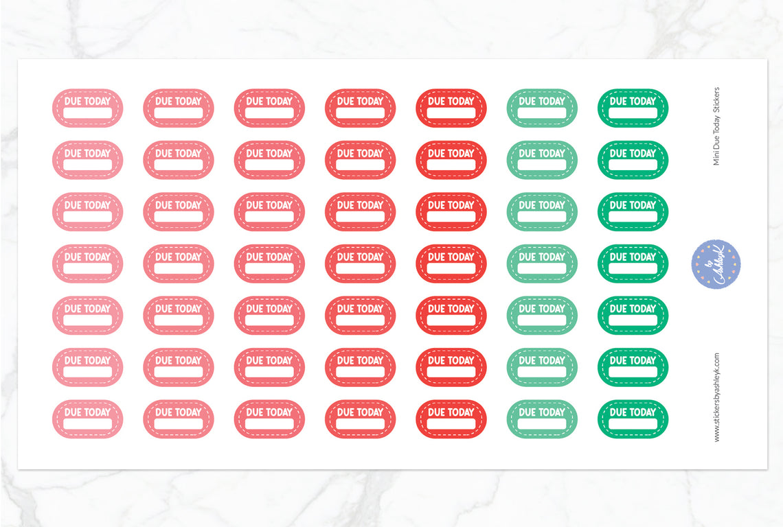 Mini Due Today Stickers - Watermelon