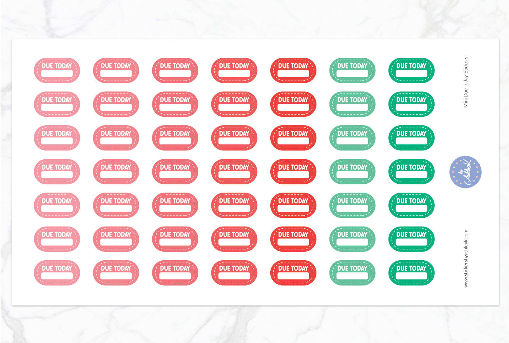 Mini Due Today Stickers - Watermelon