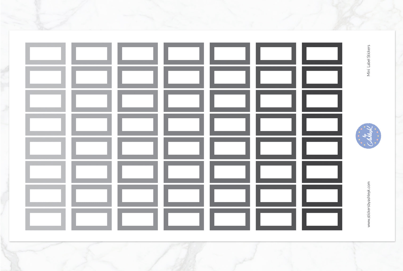 Mini Label Stickers - Monochrome