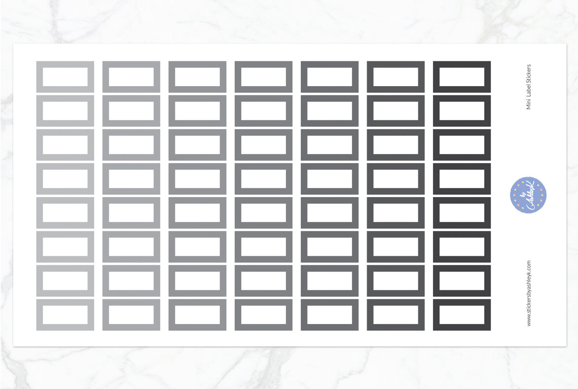 Mini Label Stickers - Monochrome