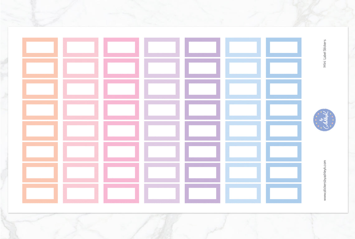 Mini Label Stickers - Pastel Sunset
