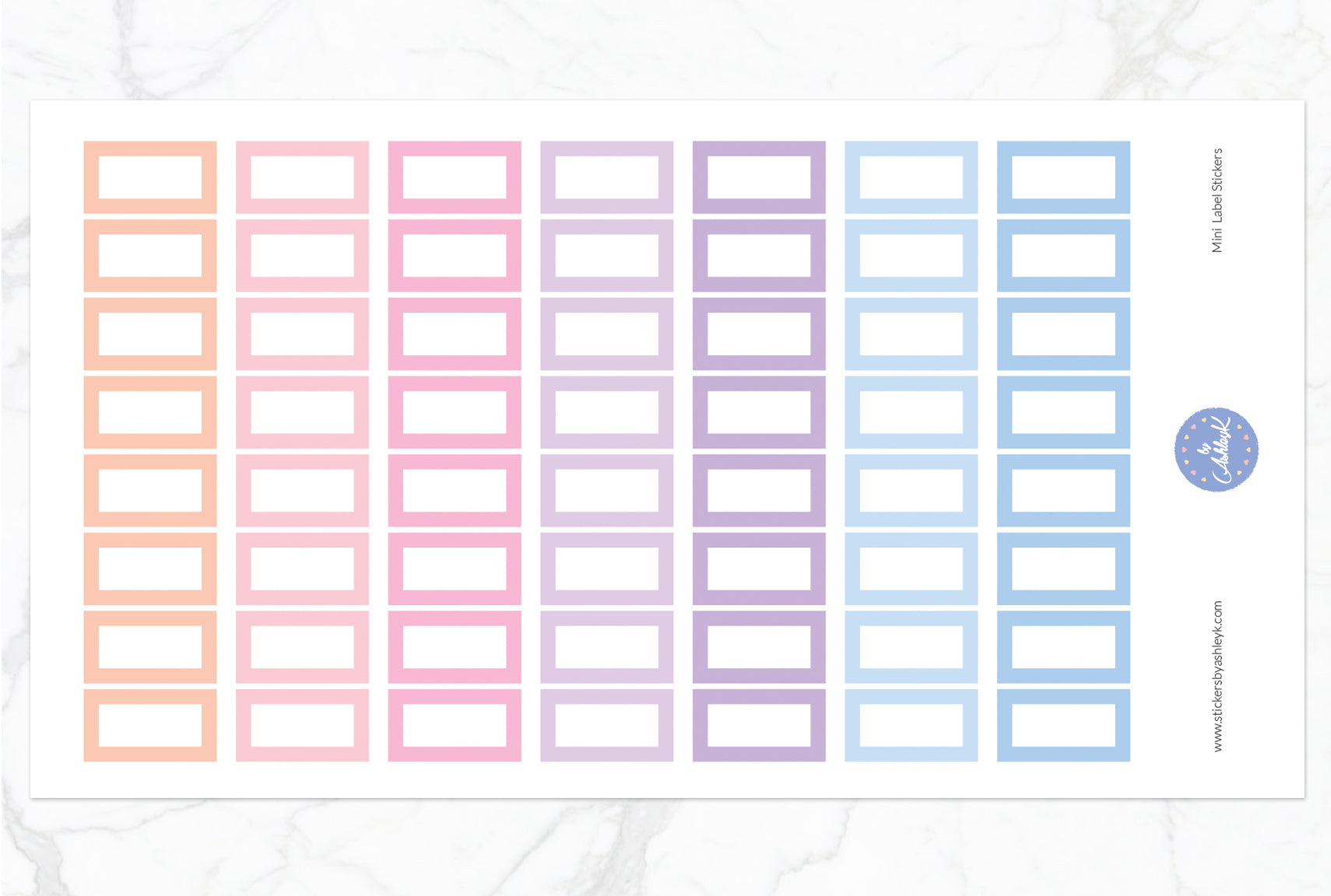 Mini Label Stickers - Pastel Sunset