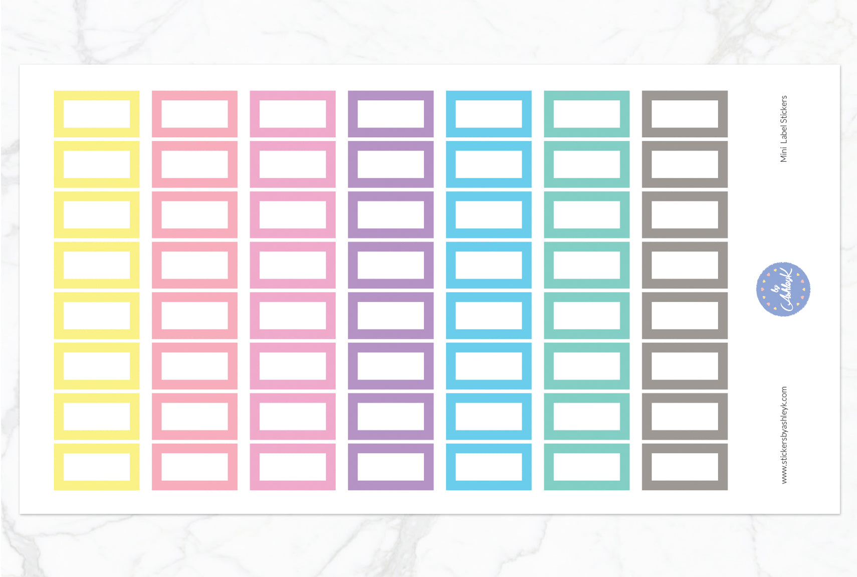 Mini Label Stickers - Pastel
