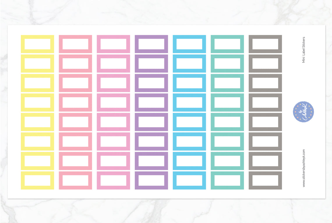 Mini Label Stickers - Pastel