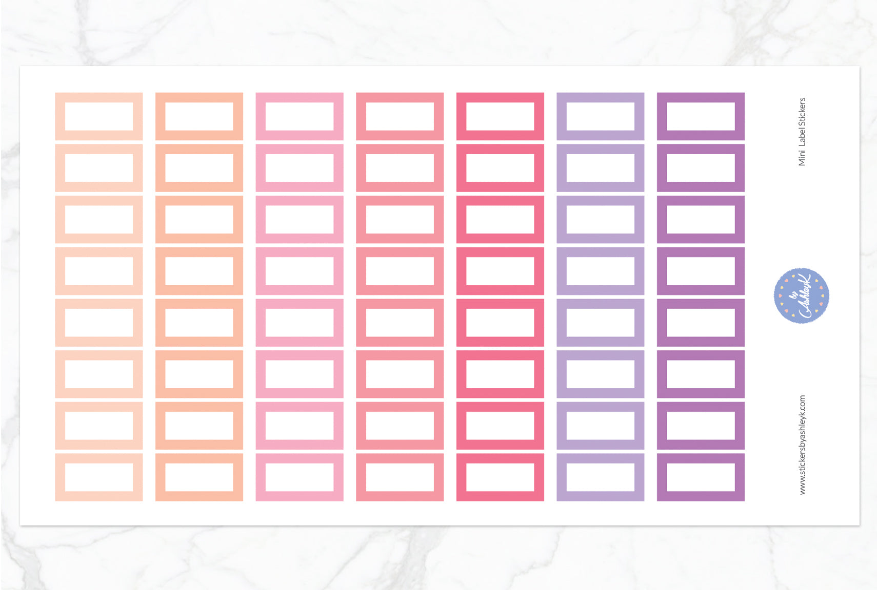 Mini Label Stickers - Raspberry