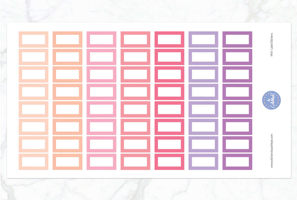 Mini Label Stickers - Raspberry