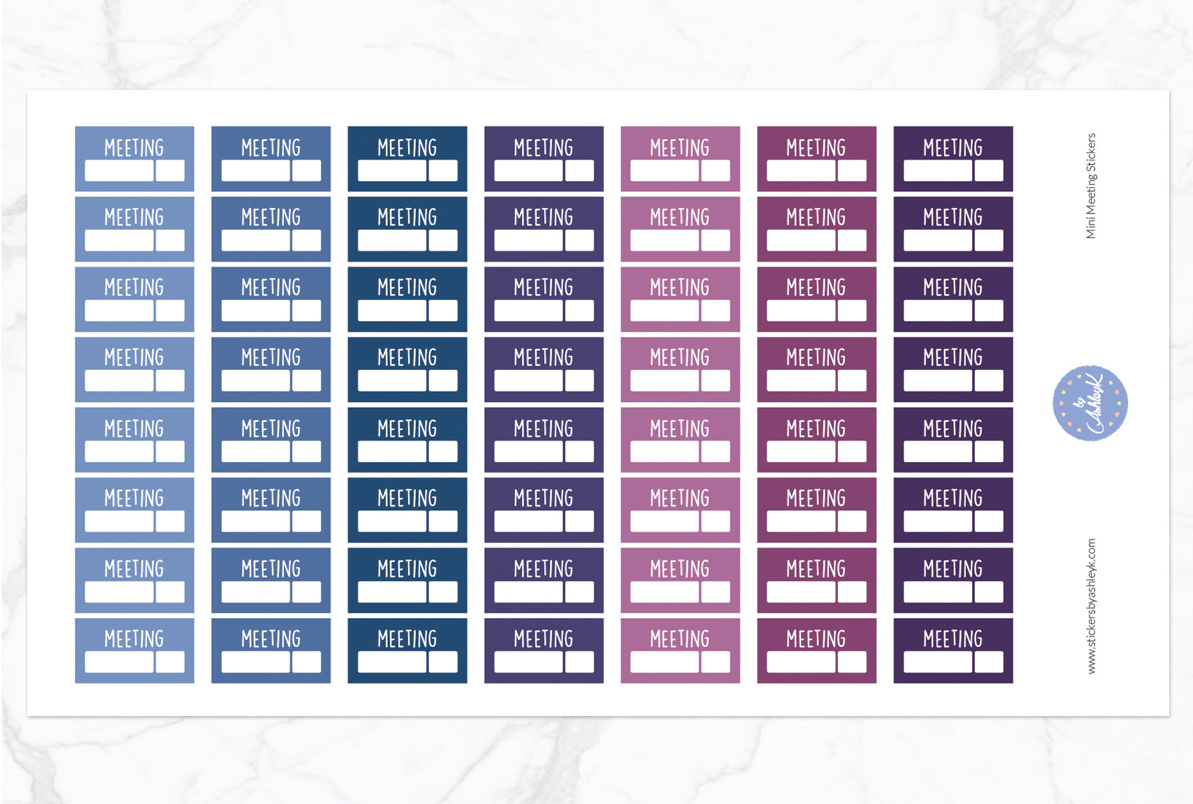 Mini Meeting Stickers - Blueberry