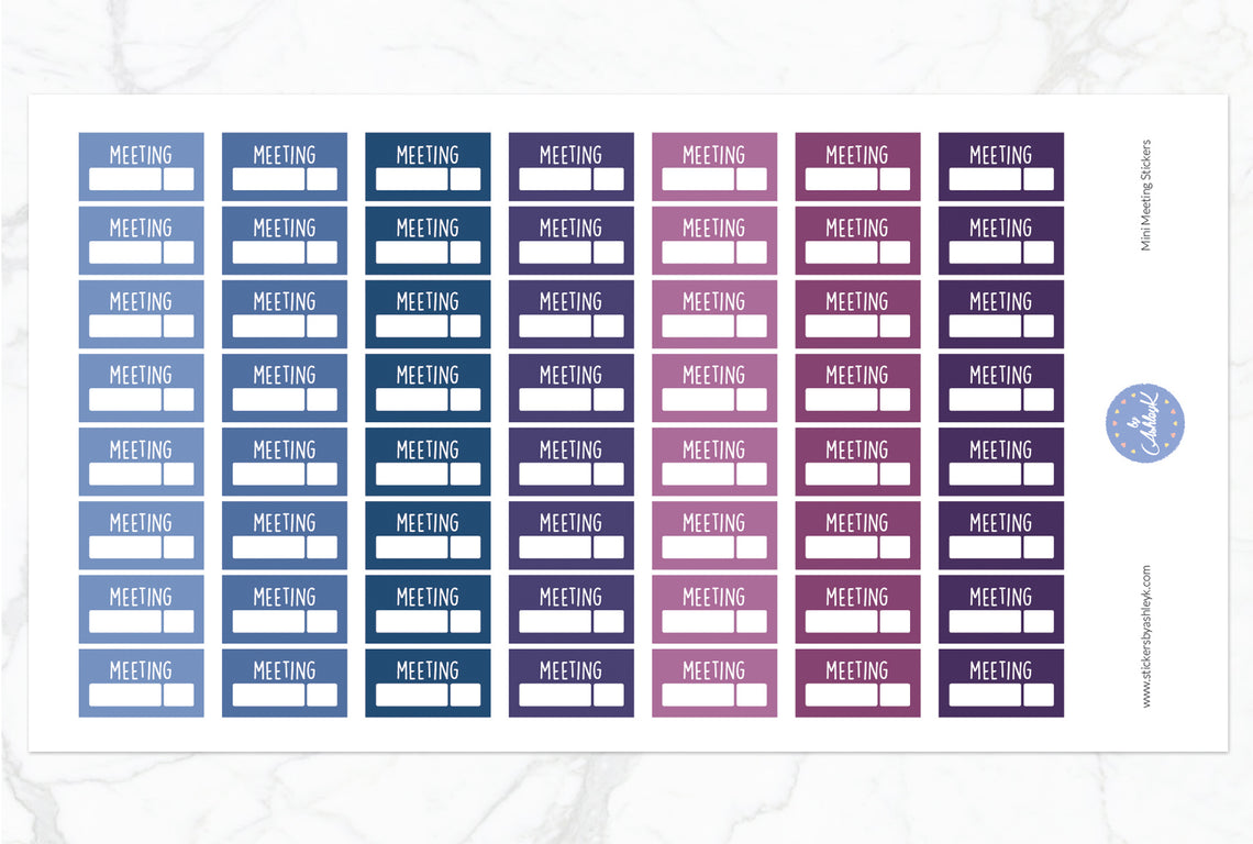 Mini Meeting Stickers - Blueberry