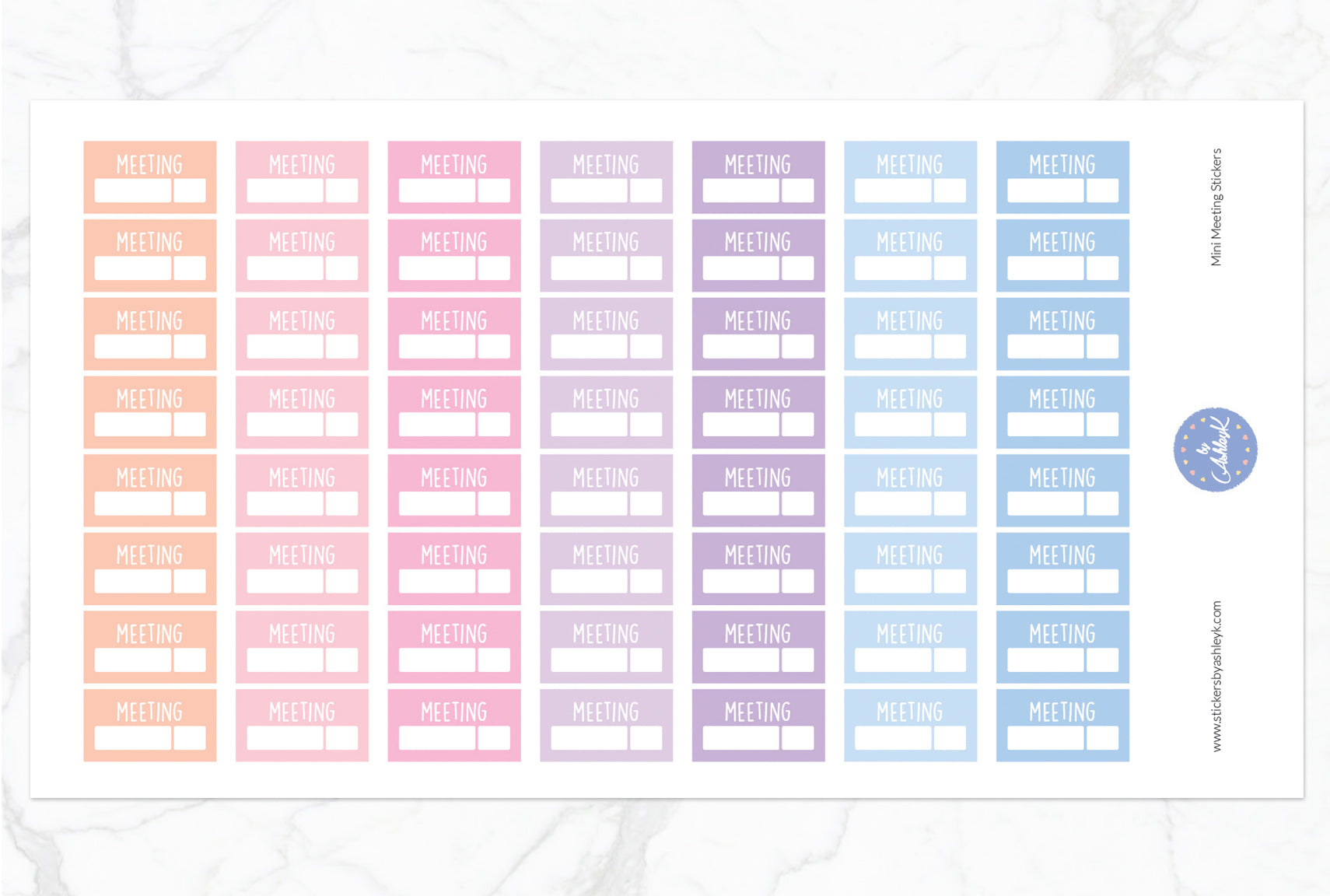 Mini Meeting Stickers - Pastel Sunset