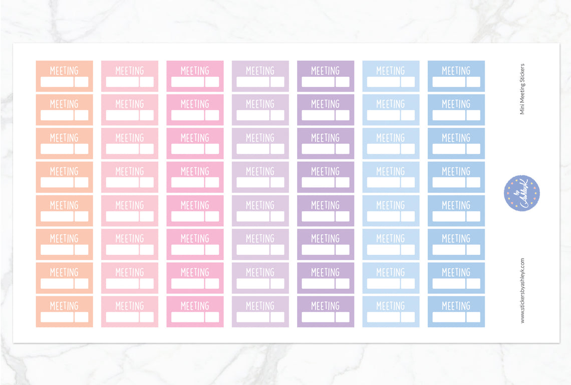 Mini Meeting Stickers - Pastel Sunset
