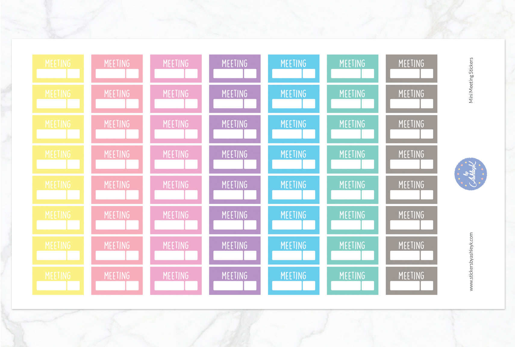 Mini Meeting Stickers - Pastel