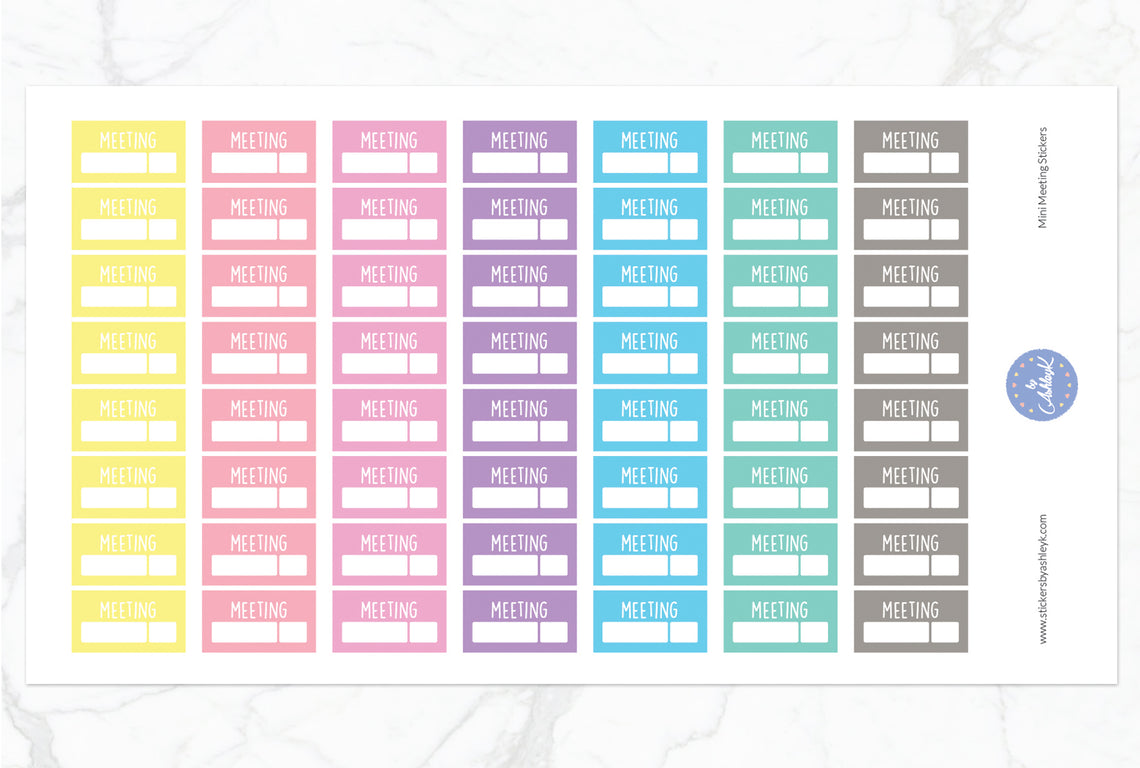 Mini Meeting Stickers - Pastel