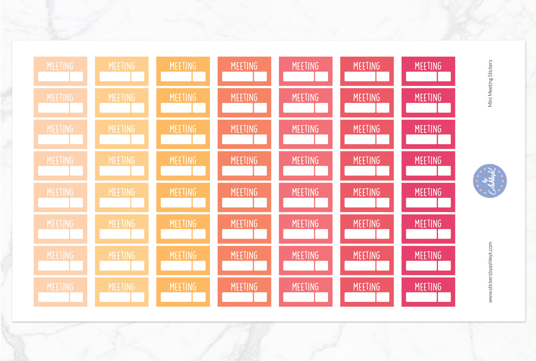 Mini Meeting Stickers - Peach