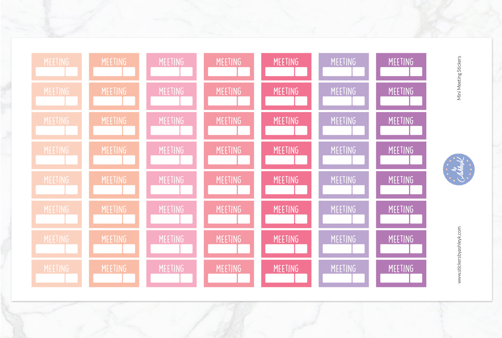 Mini Meeting Stickers - Raspberry