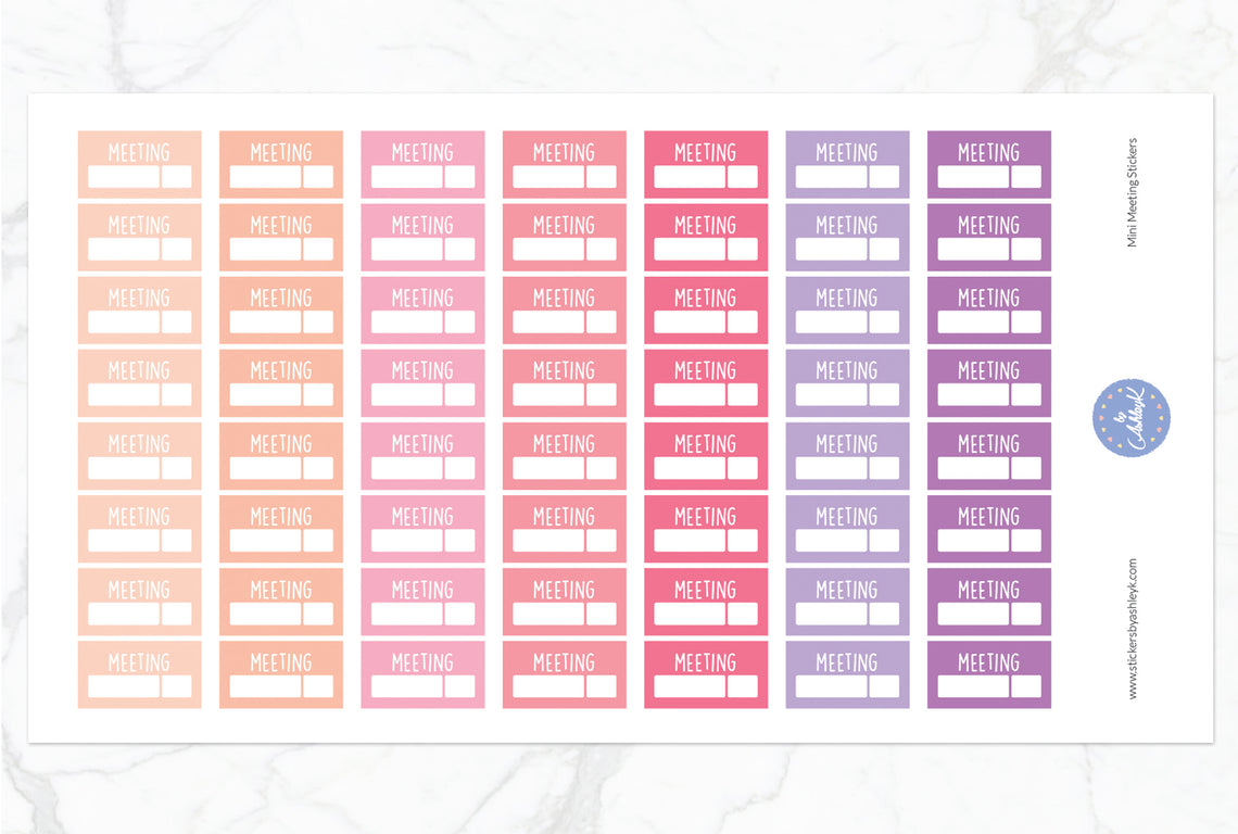 Mini Meeting Stickers - Raspberry