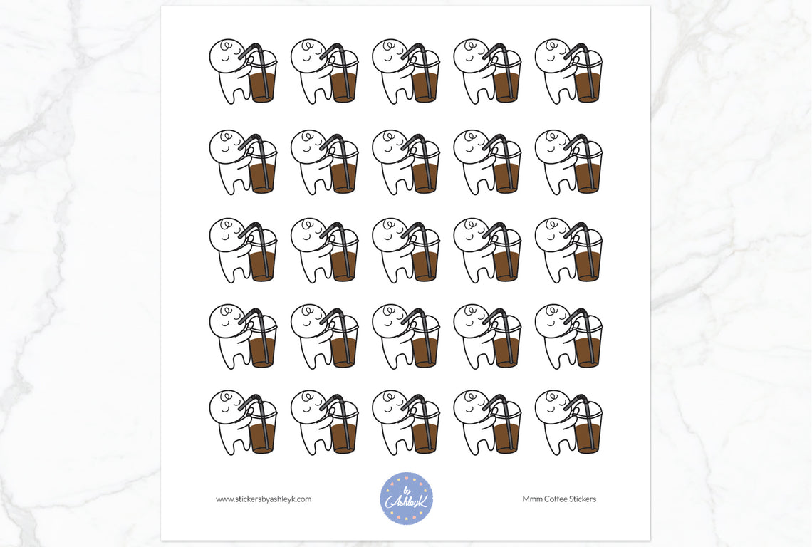 Mini Mmm Coffee Emoticon Stickers