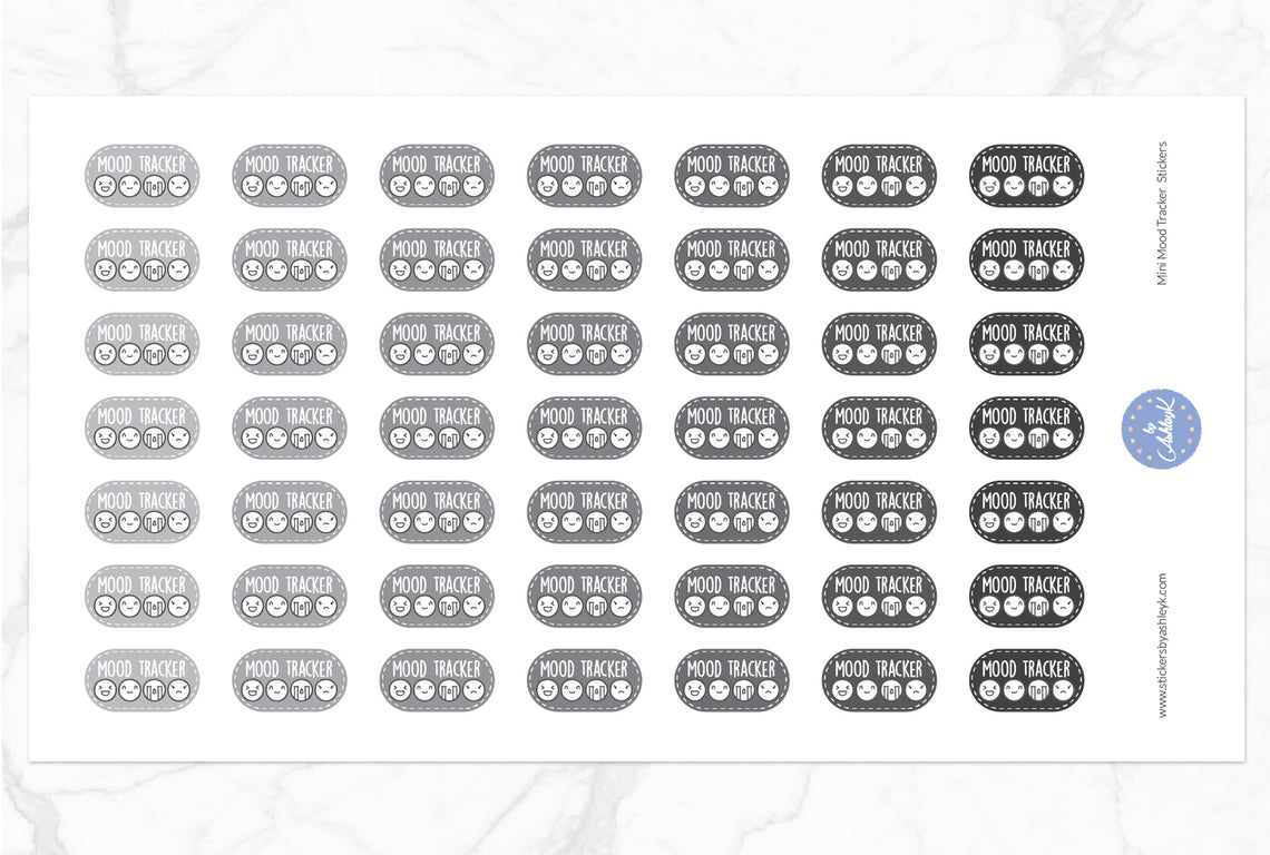 Mini Mood Tracker Stickers - Monochrome